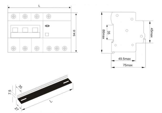Electric Shock Leakage GB16917 MCCB Switch