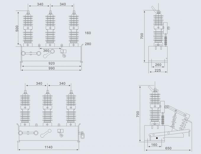 Plastic Vcb HV High Voltage Circuit Breaker For Load Current 2