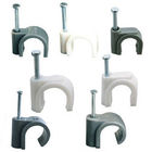 Square Shaped Plastic Cable Clips , Plastic Electrical Wire Clamp White / Black Color